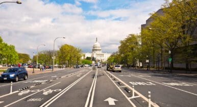 U.S. Capitol Building from Pennsylvania Avenue in Washington DC