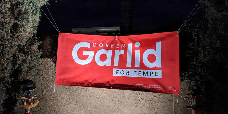 A sign for local Arizona candidate Doreen Garlid