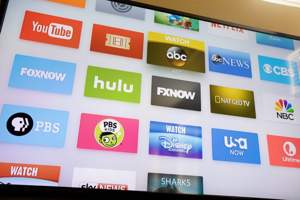 Apps on the home page of an Apple TV