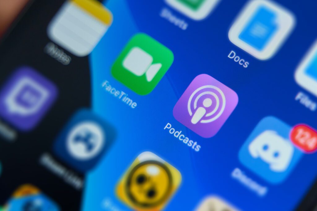 Apple podcast app on an iPhone screen