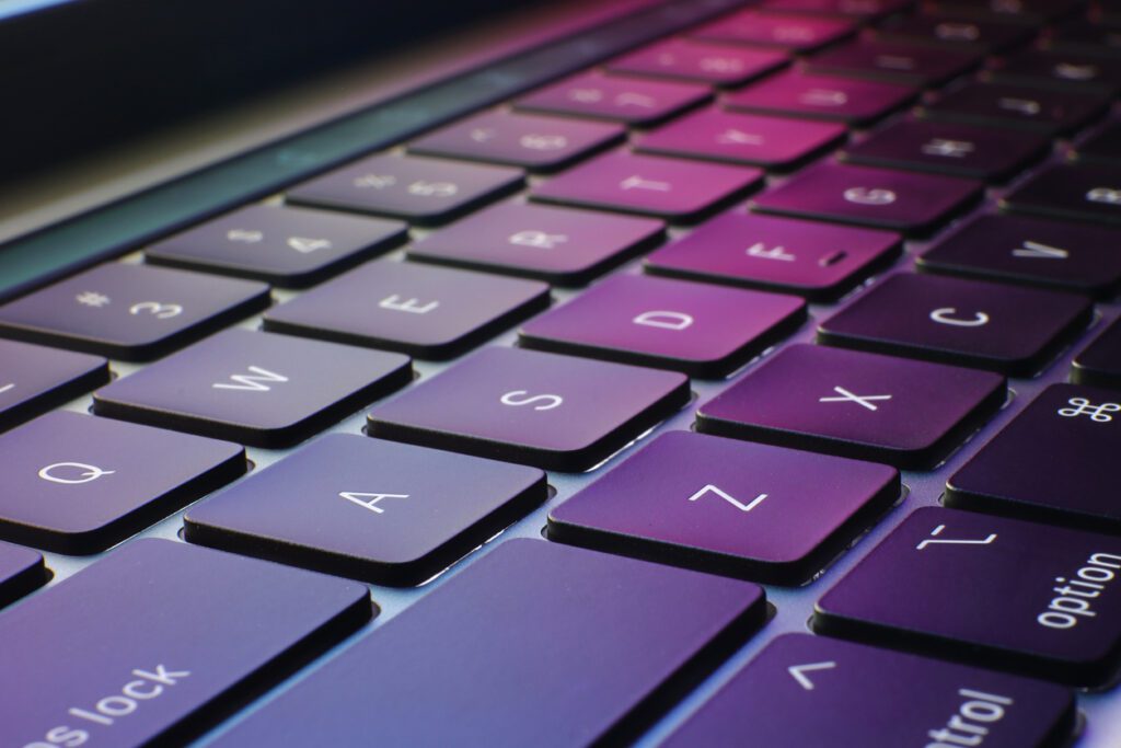 Close up of laptop keyboard
