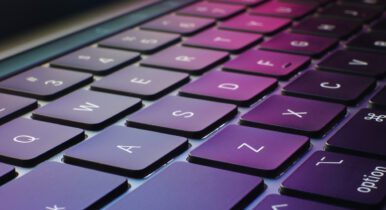 Close up of laptop keyboard