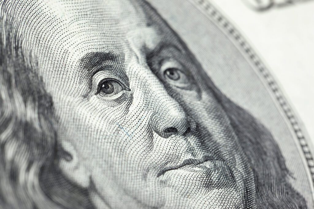 Hundred dollar bill close-up