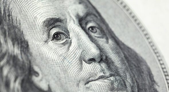 Hundred dollar bill close-up