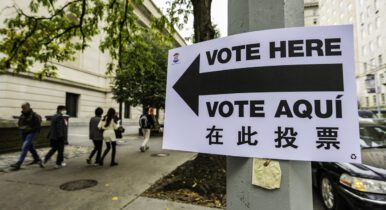 Voting location sign