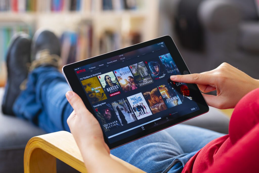 Netflix streaming with a tablet