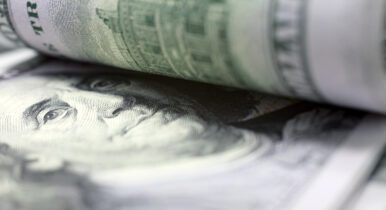 Close-up of a 100-hundred dollar bill