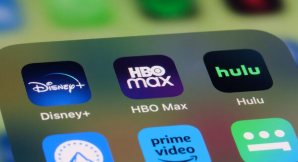 Hulu and other streaming app icons on phone