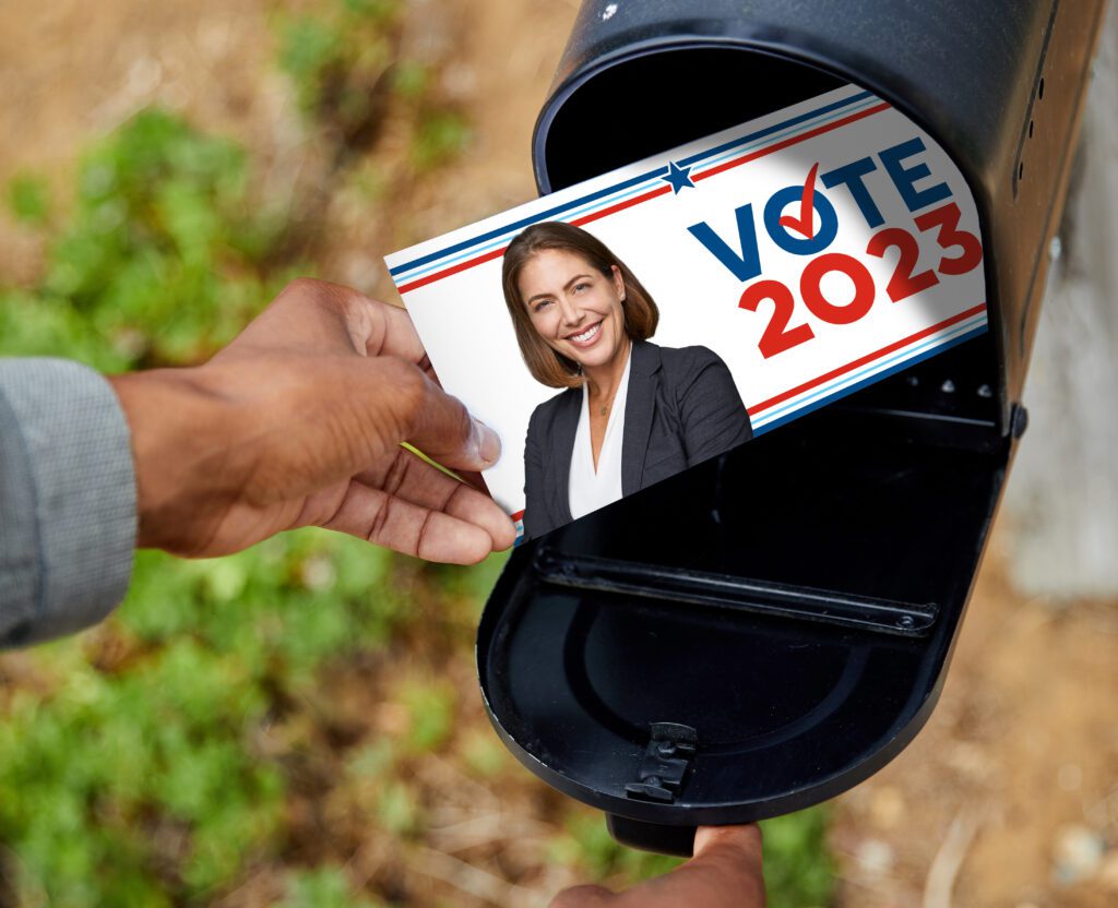 political direct mail in a voter's mailbox